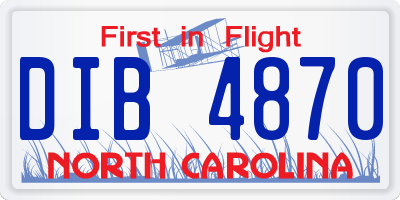 NC license plate DIB4870