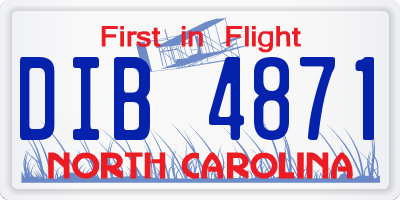 NC license plate DIB4871
