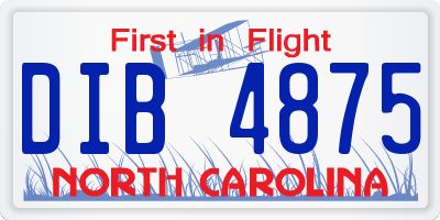 NC license plate DIB4875