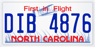 NC license plate DIB4876