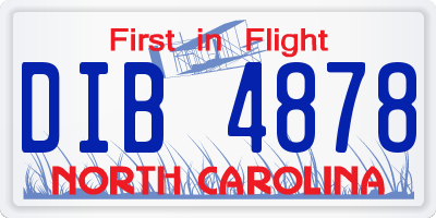 NC license plate DIB4878