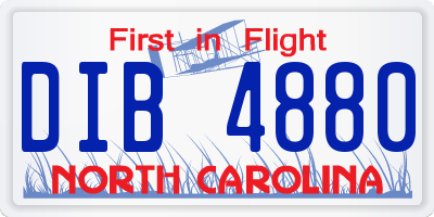 NC license plate DIB4880