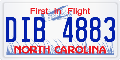 NC license plate DIB4883
