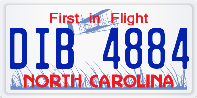 NC license plate DIB4884