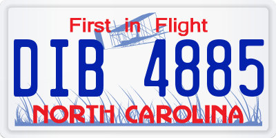 NC license plate DIB4885