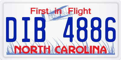 NC license plate DIB4886