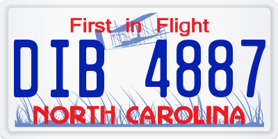 NC license plate DIB4887
