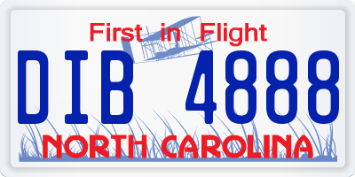 NC license plate DIB4888