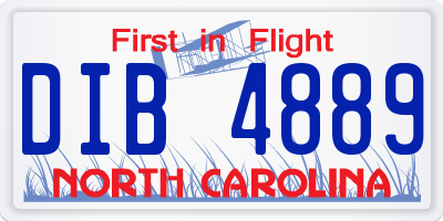 NC license plate DIB4889