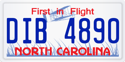 NC license plate DIB4890