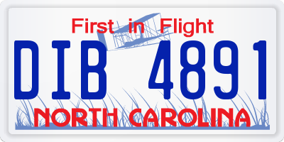 NC license plate DIB4891