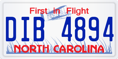 NC license plate DIB4894