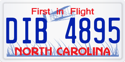 NC license plate DIB4895