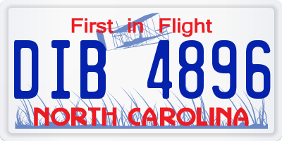 NC license plate DIB4896