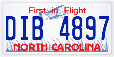 NC license plate DIB4897