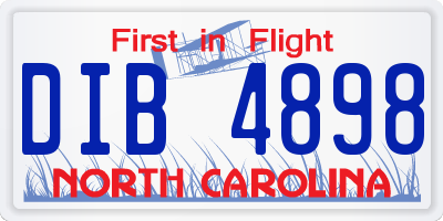 NC license plate DIB4898