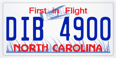 NC license plate DIB4900