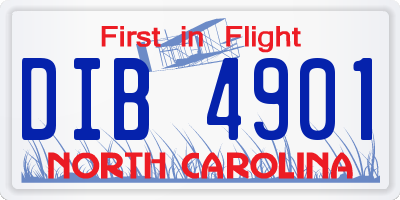 NC license plate DIB4901