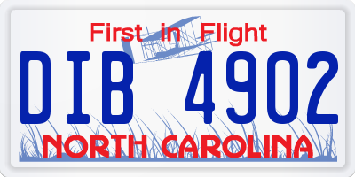NC license plate DIB4902
