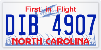 NC license plate DIB4907