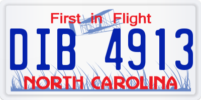 NC license plate DIB4913