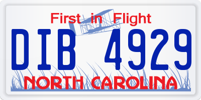 NC license plate DIB4929