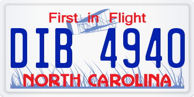 NC license plate DIB4940