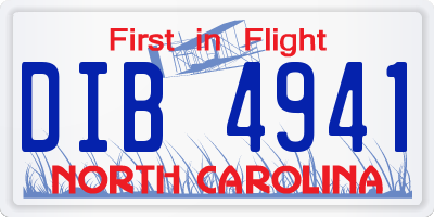 NC license plate DIB4941