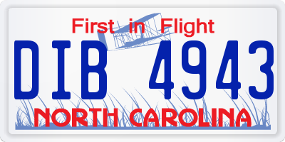 NC license plate DIB4943