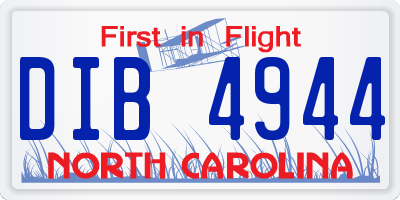 NC license plate DIB4944