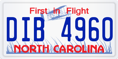 NC license plate DIB4960