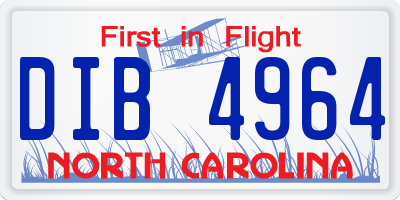 NC license plate DIB4964