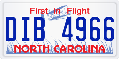 NC license plate DIB4966