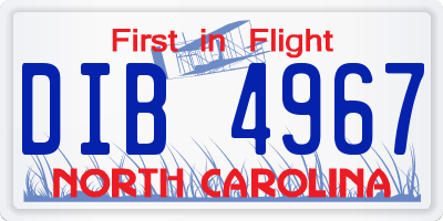 NC license plate DIB4967