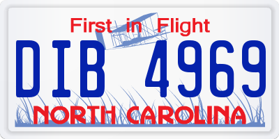 NC license plate DIB4969