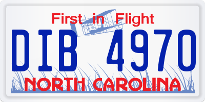 NC license plate DIB4970
