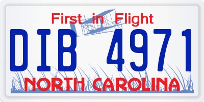 NC license plate DIB4971