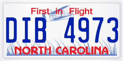 NC license plate DIB4973