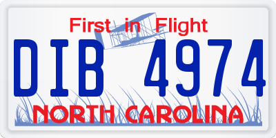 NC license plate DIB4974