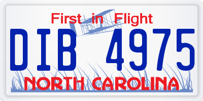 NC license plate DIB4975