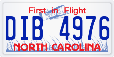 NC license plate DIB4976