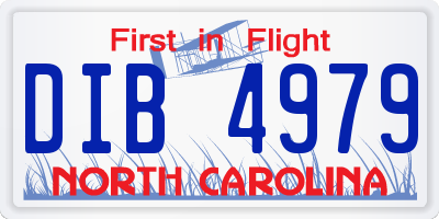 NC license plate DIB4979