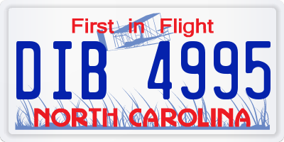 NC license plate DIB4995
