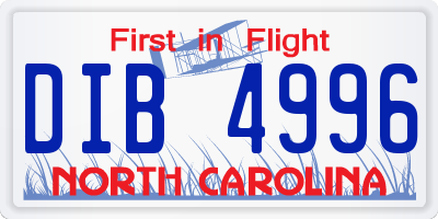NC license plate DIB4996