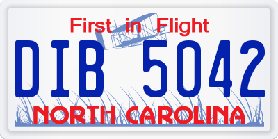 NC license plate DIB5042
