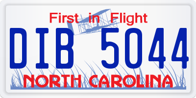 NC license plate DIB5044
