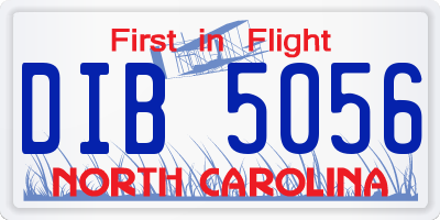NC license plate DIB5056