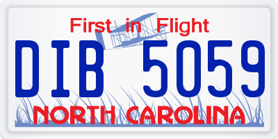NC license plate DIB5059