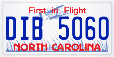 NC license plate DIB5060