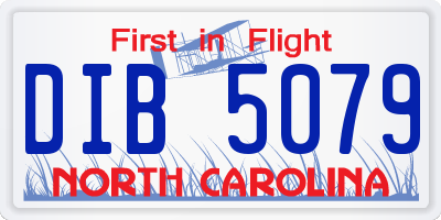 NC license plate DIB5079